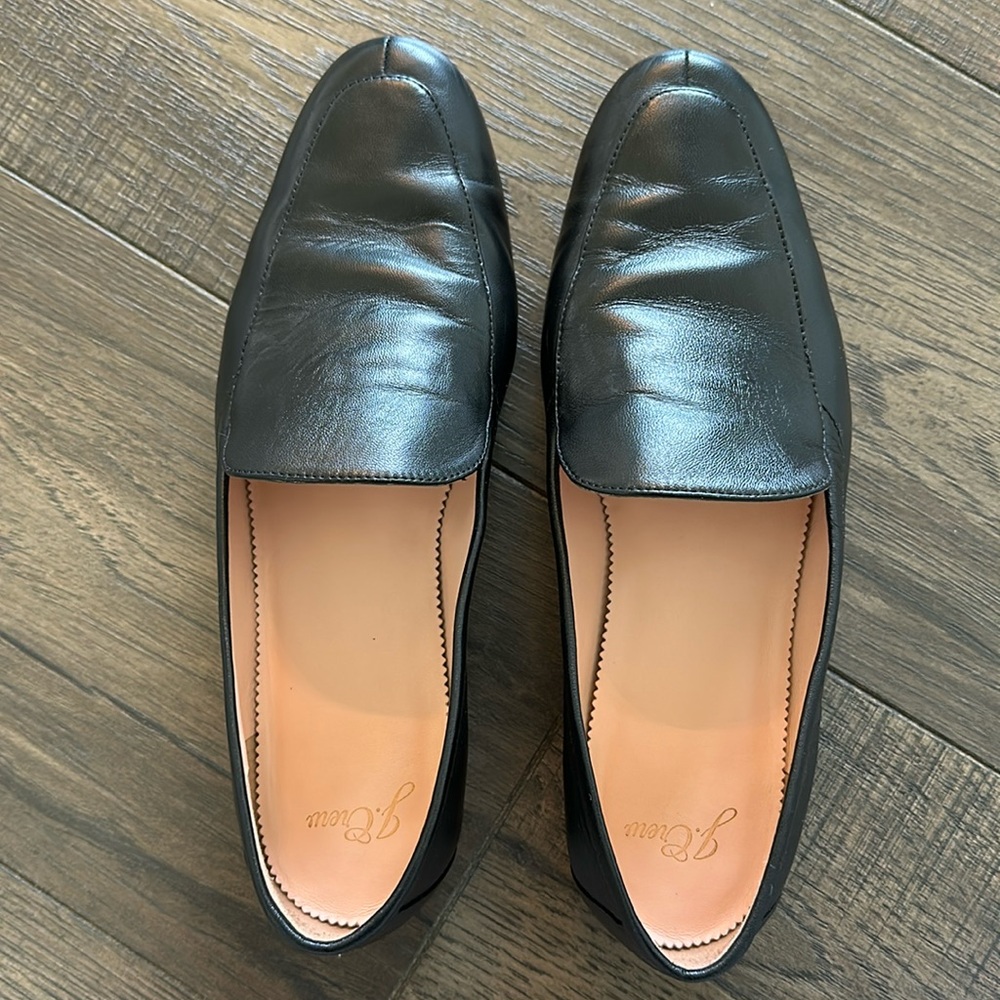 J. Crew 100% leather women’s  black loafer shoe